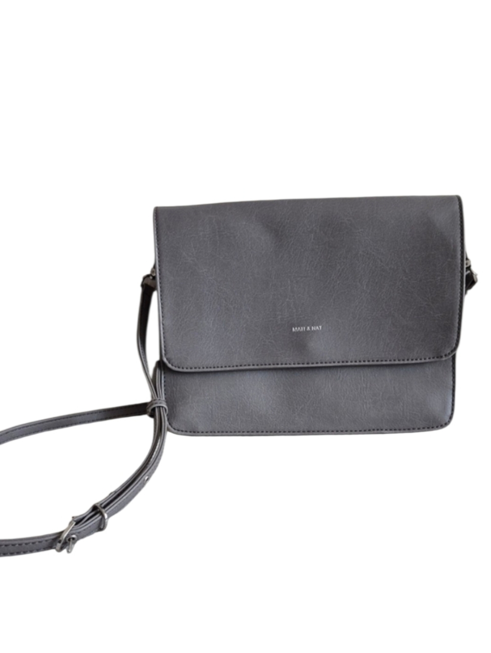 MATT & NAT Gray Vegan Leather Crossbody Clutch Bag